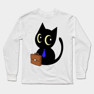 Funny cat is on the way to work Long Sleeve T-Shirt